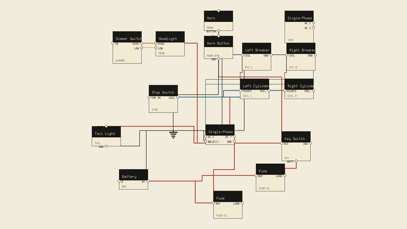 Triumph 650 Points & Dual-Coil Chopper wiring diagram preview